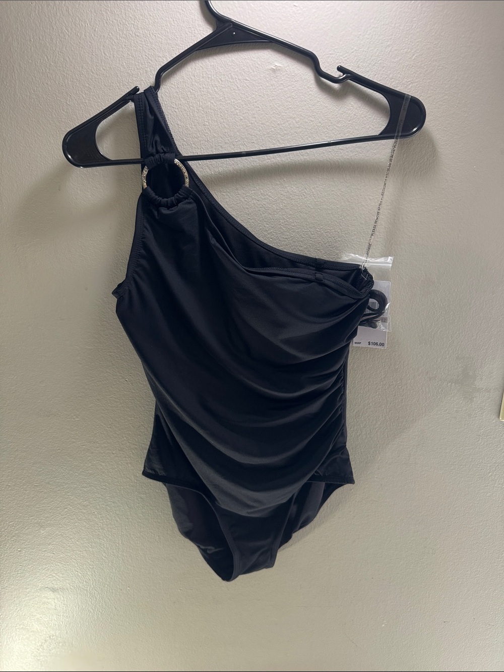 Michael Kors Black One-Shoulder Girls One-Piece Swimsuit - Picture 1 of 8